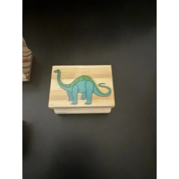 Lot Of Wooden Rubber Ink Stamp Set Dinosaur Scrapbook Arts And Crafts Kids 226 - Picture 4 of 13